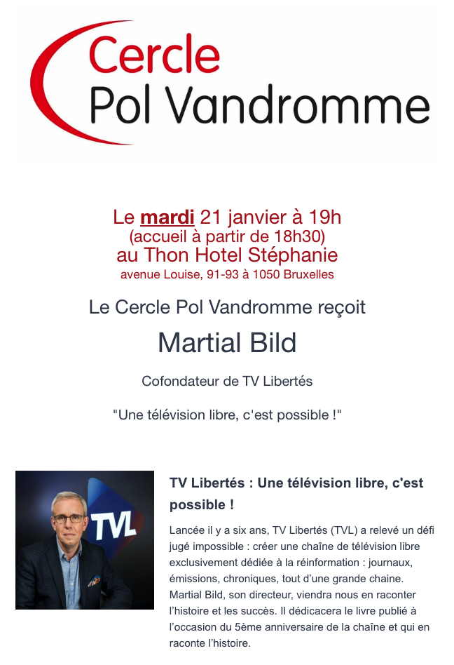 Affiche. Thon Hôtel. Une télévision libre, c|est possible, par Martial Bild. 2020-01-21